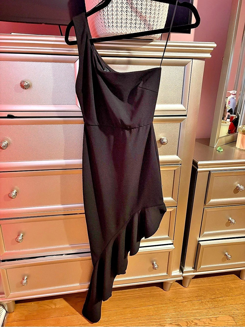 Windsor Black Asymmetrical Maxi Dress Size XS Like New